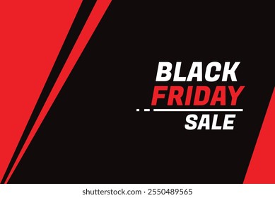 Un Anuncio de alto impacto Black Friday con un elegante esquema de colores negro y rojo. El diseño presenta una tipografía atrevida, iconos de venta dinámicos y un diseño elegante, perfecto para promover descuentos masivos. 