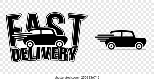 high-impact 'Fast Delivery' icon, perfect for conveying speed, reliability, and top-tier service. Ideal for express shipping,courier services,logistics companies. Vector illustration concept.