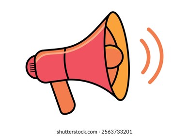 High-Impact Loudspeaker Megaphone Vector Illustration for Marketing Materials, Loudspeaker icon, Megaphone sign, Announcement symbol, Communication device, Megaphone vector, Sound, Announcement