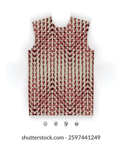 High-Impact Red Jersey Pattern with Dynamic and Sharp Line Graphics