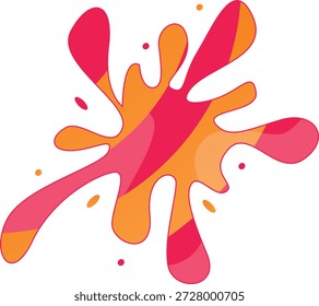 Un salpicadero de pintura abstracta independiente de alto impacto con una fusión audaz de tonos rosados y naranjas. Este diseño dinámico de salpicaduras de líquidos es perfecto para una marca creativa, Elementos de logotipos modernos y acentos digitales artísticos.