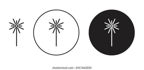 Juego de iconos de vectores de luz de alta intensidad. Símbolo vectorial de emisor láser para diseño de interfaz de usuario.