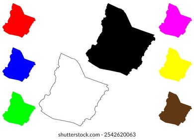 Highland County, Commonwealth da Virgínia (EUA, Estados Unidos da América, EUA, EUA) mapa ilustração vetorial, esboço de rabisco Highland map