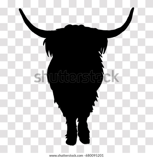 Download Highland Cow Silhouette Looking Forward On Stock ...