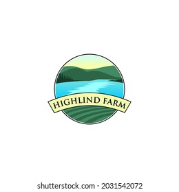 highland farm logo vector suitable for agriculture industry