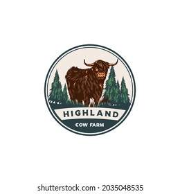 Hochland-Ziegenemblem-Logo, Vektorgrafik