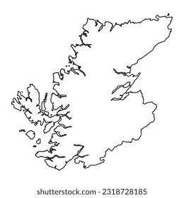 Highland map, council area of Scotland. Vector illustration.