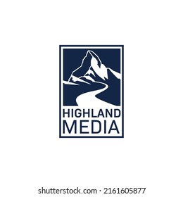 Plantilla de diseño de logotipo de montaña Highland