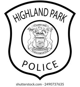 HIGHLAND PARK POLICE PATCH VECTOR FILE Blank,outline vector,SVG Badge, DXF, CNC Router File, Laser Engraving, Cricut, Ezcad, Digital Cutting File for laser cutting