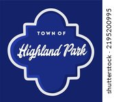 Highland Park Texas with blue background 