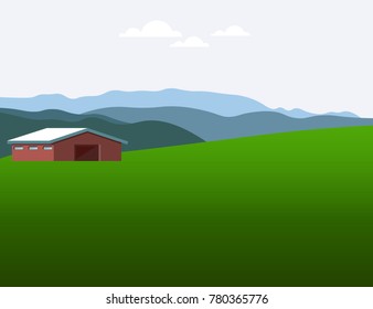 Highland pasture. Vector illustration