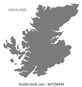 Highland Scotland Map in grey