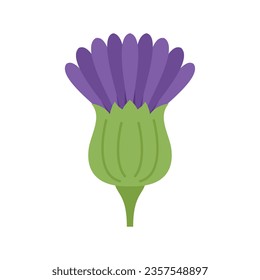 Highland thistle icon flat vector. Flower plant. Marian seed isolated