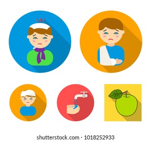 Highlander, Scottish Viking, tartan, kilt, scottish skirt, scone stone, national musical instrument of bagpipes. Scotland set collection icons in flat style vector symbol stock illustration web.