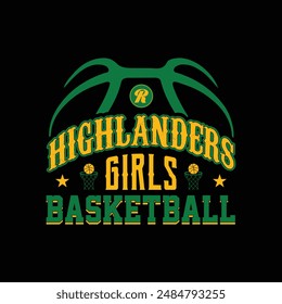 Highlanders girl's basketball t-shirt design