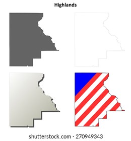 Highlands County (Florida) Outline Map Set