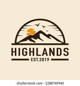 Highlands logo design concept. Universal highlands design.