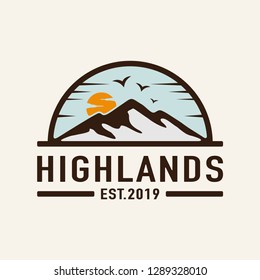 Highlands logo design concept. Universal highlands design.