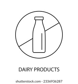 Resalte el potencial alergénico de los productos lácteos con el ícono de vectores de línea de productos lácteos, que representa las alergias de ocurrencia frecuentes y su impacto en individuos con sensibilidad.