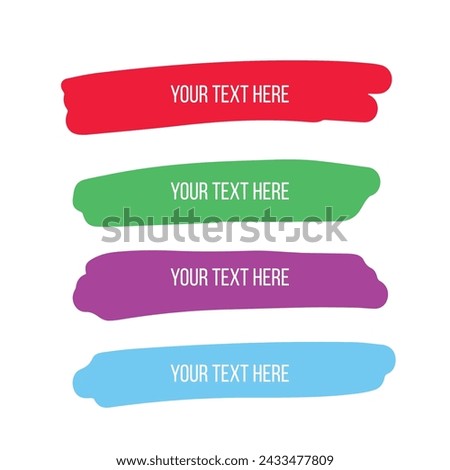 Highlight brush. Hand drawn highlighter pen stroke line for word underline.