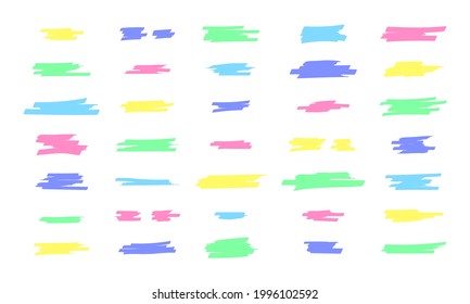 Resaltar líneas de pincel. El Marcador Multicolored Highlighter Strokes.