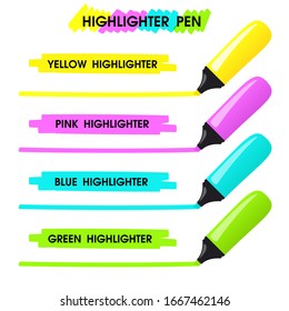 Highlight brush lines. Yellow highlighter Are drawing a long line over the text to highlight your message.