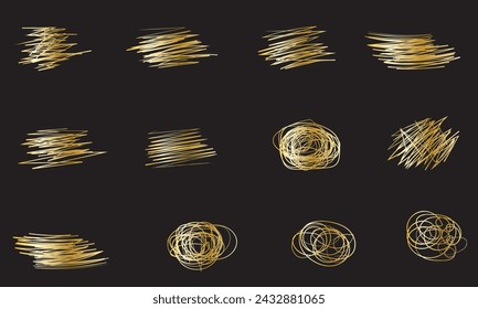 Highlight brush strokes is isolated on a white background. Brush stain or permanent marker pen stroke set. Select the brush lines. Marker color stroke, brush pen hand drawn underline. Vector files