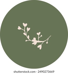 Highlight Cover Abstract Circle Floral Botanical Hand Drawn Line Art