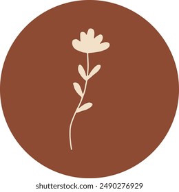 Highlight Cover Abstract Circle Floral Botanical Hand Drawn Line Art