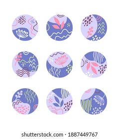 Resaltar conjunto de la tapa. Plantilla de arte abstracto. Ilustración vectorial de medios sociales.