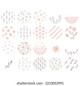 Highlight cover set, abstract floral botanical icons for social media. boho style. Vector illustration