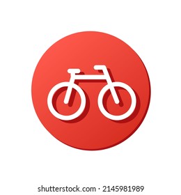 destaque la portada de historias sobre ciclismo, vida activa, deporte, hobby, icono del vector rojo de la bicicleta