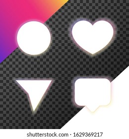 Highlight decorative elements for a popular social network. Vector design elements for posts and stories. Isolated illustration perfect for all types of backgrounds.