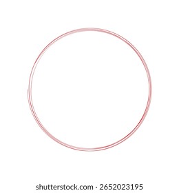 Resaltar el círculo rojo dibujado a mano aislado sobre fondo blanco. Dibujado a mano boceto de línea circular. eps 10