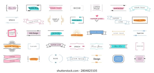Highlight hand drawn underline doodle. Handwriting decoration access line text. Hand drawn speech bubbles. Outline sketch for notes or title.