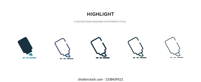 highlight icon in different style vector illustration. two colored and black highlight vector icons designed in filled, outline, line and stroke style can be used for web, mobile, ui