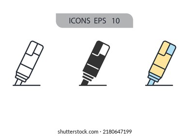 Highlight  icons  symbol vector elements for infographic web
