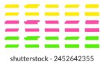 Highlight marker lines. Marker color strokes. Hand drawn marker strokes. Text marker stripes. Text highlights and underlining. Brush lines.