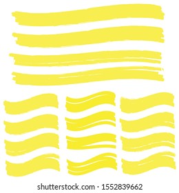 Highlight marker lines. Highlight grunge brush. Highlight marker stroke