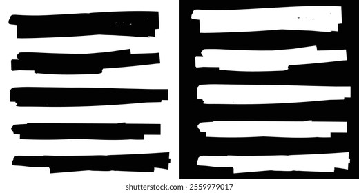 highlight marker lines, scribble, underline .  highlight marker stripes, hand drawn brush eps 10.