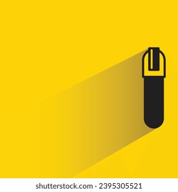 highlight and marker pen icon with shadow on yellow background