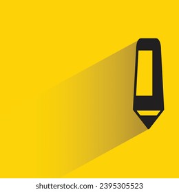 highlight and marker pen icon with shadow on yellow background