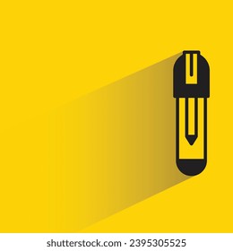 highlight and marker pen icon with shadow on yellow background