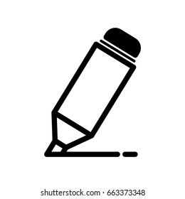 Highlight marker Vector Graphic Minimalistic Flat Line Stroke Pictogram Illustration