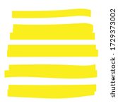 Highlight marker. Highlight yellow strokes. Marker pen highlight