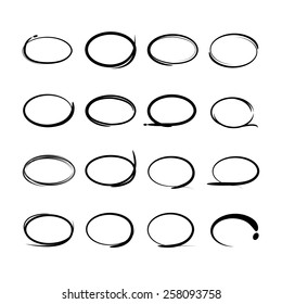 highlight markers circle shape, black pen circles