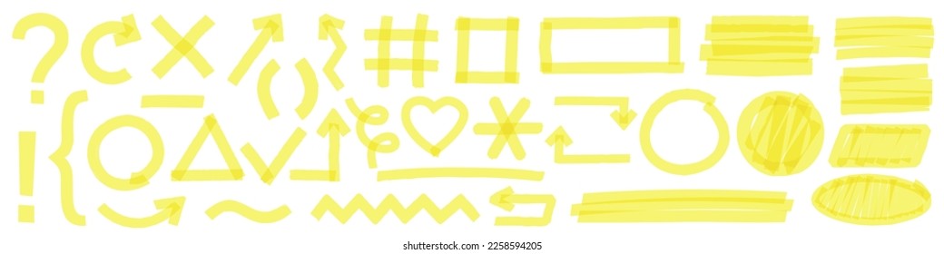 Highlight markers set. Marker stroke.
