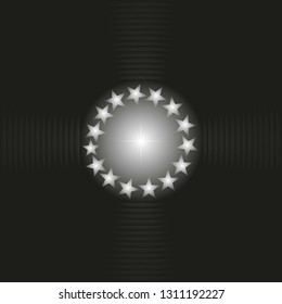 highlight on gray-black background and around the star