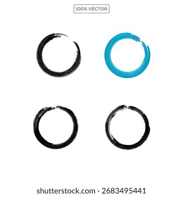 Destacar Oval Circle Dibujado a mano Doodle Marcos Lápiz libre Líneas redondas Pincel redondo Ilustración vectorial