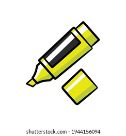 Highlight pen in drawing style isolated vector. Hand drawn object illustration for your presentation, teaching materials or others.